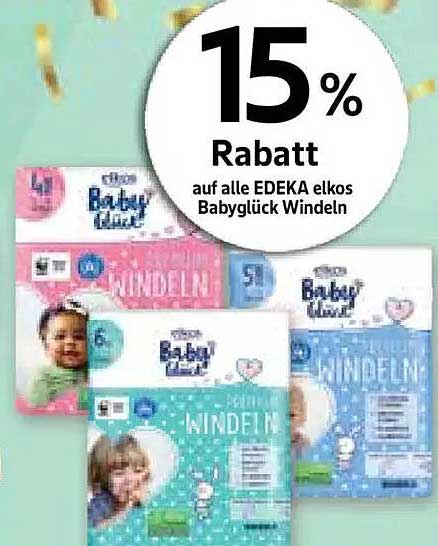 15% Rabatt auf alle EDEKA elkos Babyglück Windeln
