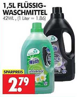 1,5L FLÜSSIG-WASCHMITTEL 42WL, (1 Liter = 1.86)