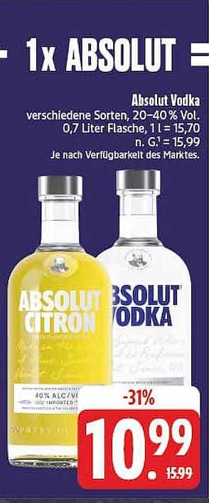1x ABSOLUT
