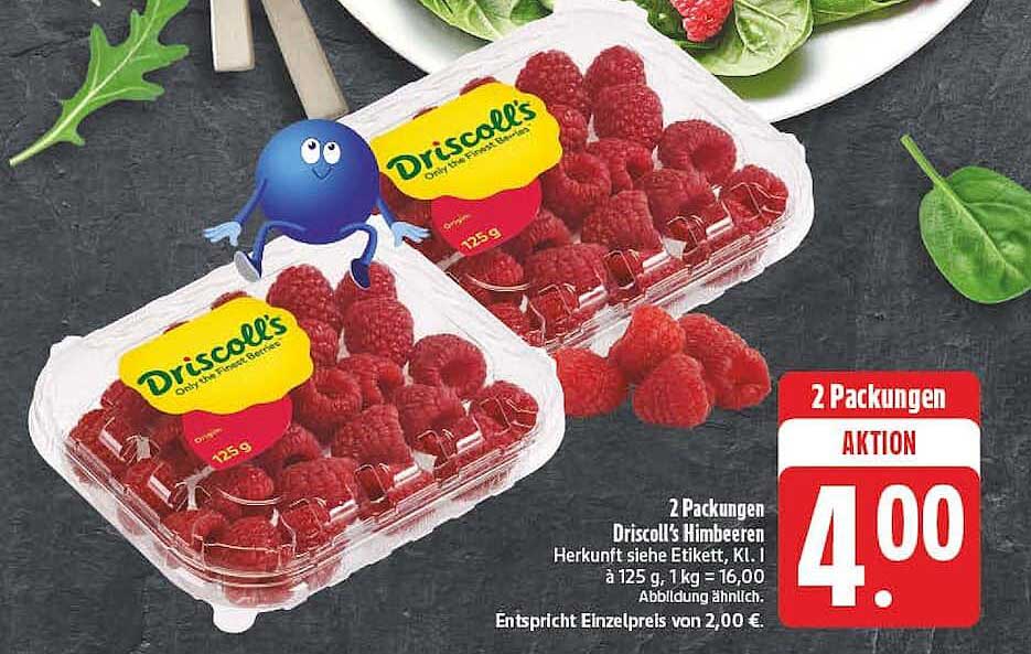 2 Packungen Driscoll’s Himbeeren
