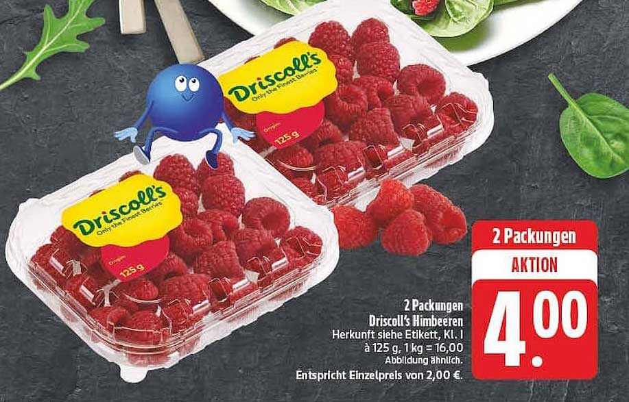 2 Packungen Driscoll's Himbeeren