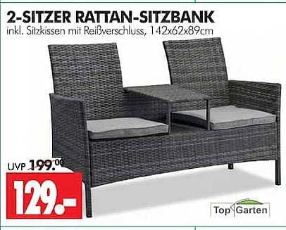 2-SITZER RATTAN-SITZBANK