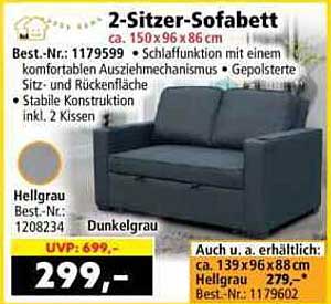 2-Sitzer-Sofabett ca. 150 x 96 x 86 cm