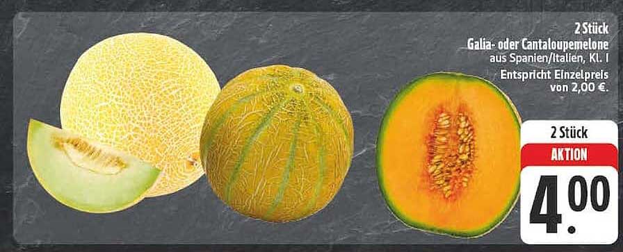 2 Stück Galia- oder Cantaloupemelone aus Spanien/Italien, Kl. I