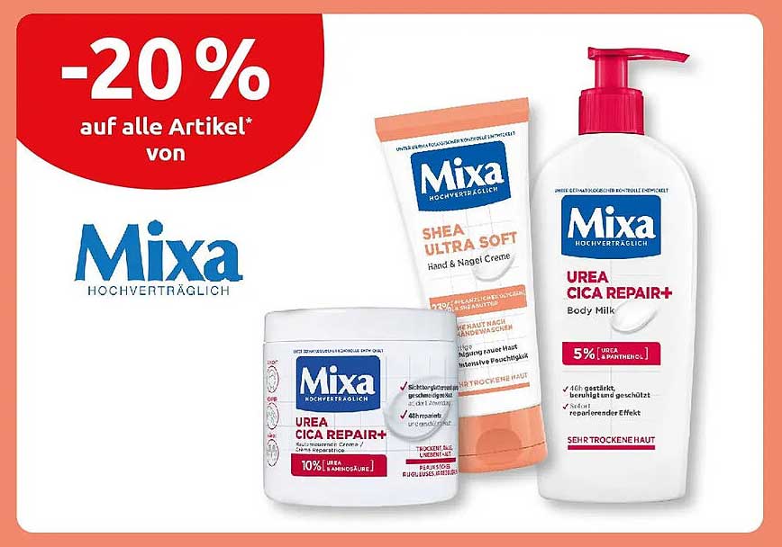 -20 % auf alle Artikel* von Mixa