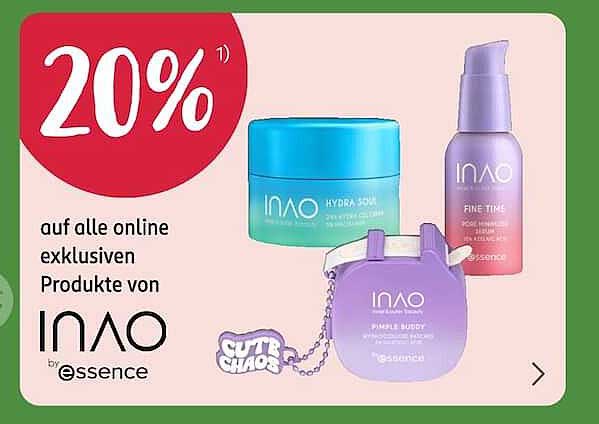 20% auf alle online exklusiven Produkte von inao by essence