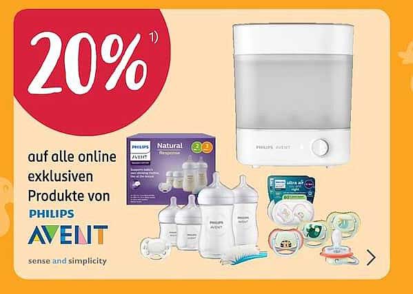 20% auf alle online exklusiven Produkte von PHILIPS AVENT