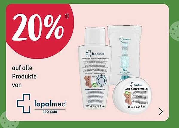 20% auf alle Produkte von lopalmed
