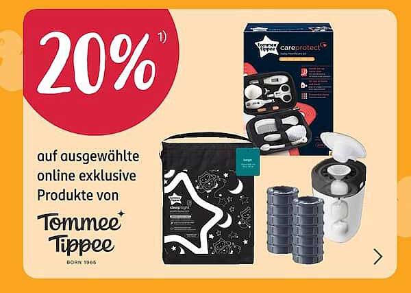 20% auf ausgewählte online exklusive Produkte von Tommee Tippee