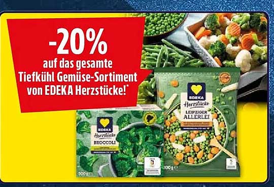 -20% auf das gesamte Tiefkühl Gemüse-Sortiment von EDEKA Herzstücke!