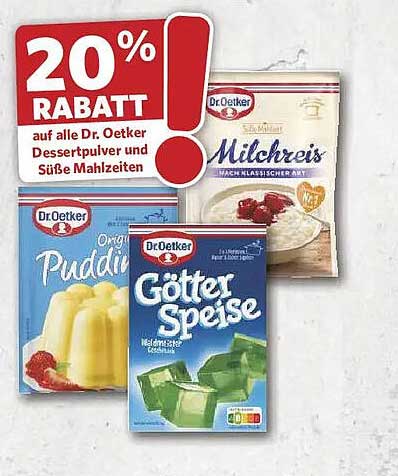 20% RABATT auf alle Dr. Oetker Dessertpulver und Süße Mahlzeiten