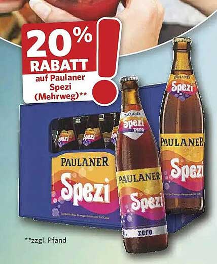 20% RABATT auf Paulaner Spezi (Mehrweg)**