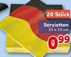 20 Stück Servietten 33 x 33 cm