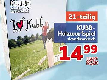 21-teilig KUBB-Holzwurfspiel skandinavisch