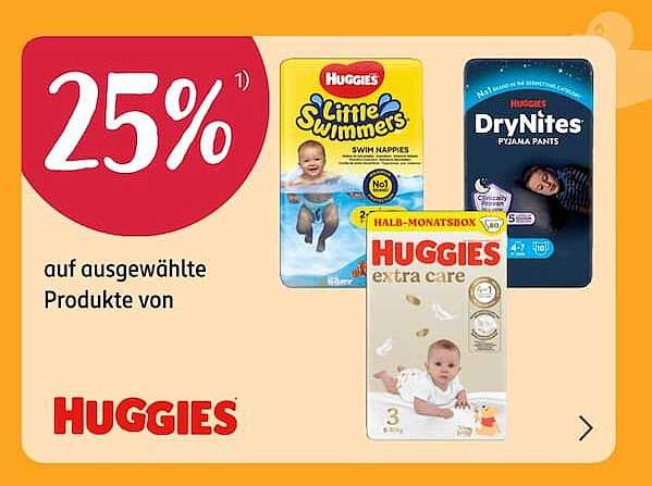 25% auf ausgewählte Produkte von HUGGIES
