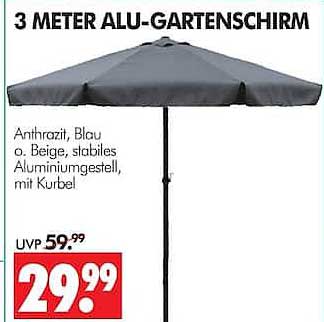 3 METER ALU-GARTENSCHIRM