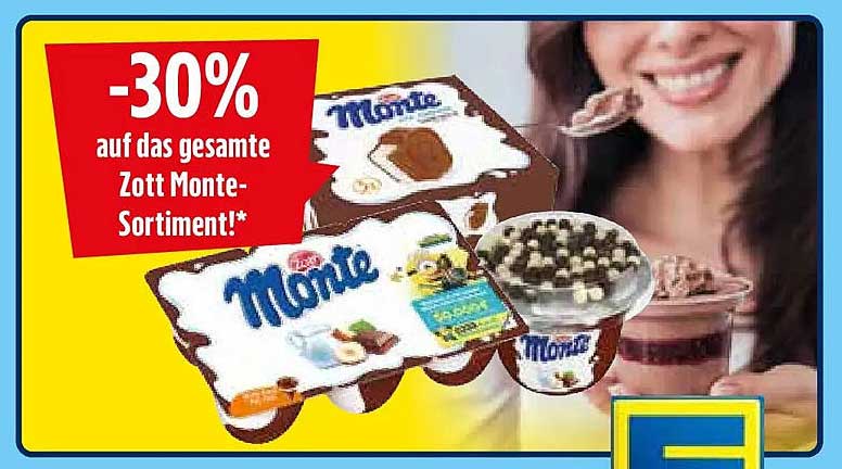 -30% auf das gesamte Zott Monte-Sortiment!*