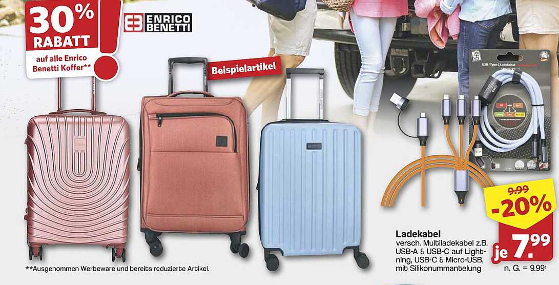 30% RABATT auf alle Enrico Benetti Koffer**