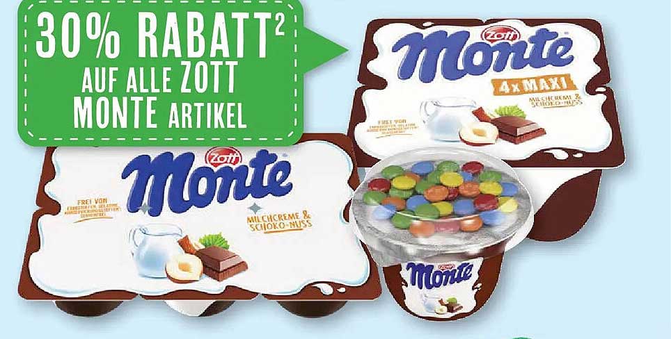 30% RABATT AUF ALLE ZOTT MONTE ARTIKEL