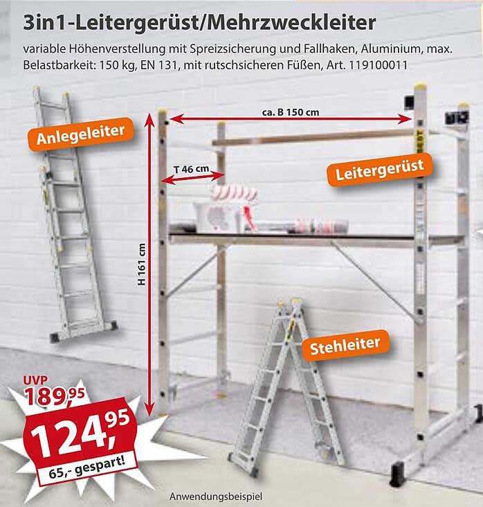 3in1-Leitergerüst/Mehrzweckleiter