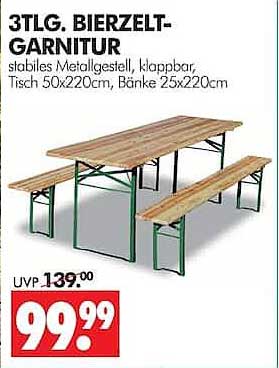 3TLG. BIERZELT-GARNITUR