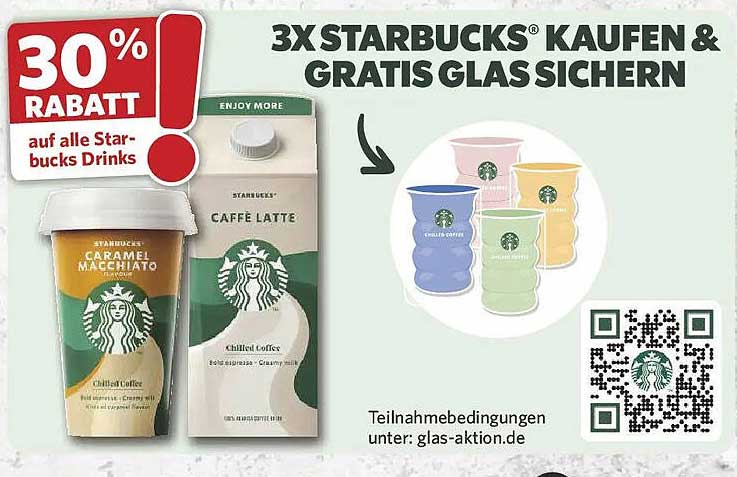 3x Starbucks kaufen & gratis Glas sichern