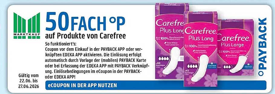 50FAC*OP auf Produkte von Carefree