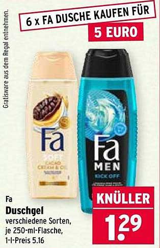 6 x FA DUSCHE KAUFEN FÜR 5 EURO