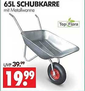 65L SCHUBKARRE mit Metallwanne