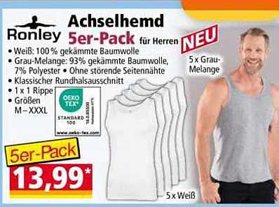 Achselhemd 5er-Pack für Herren NEU