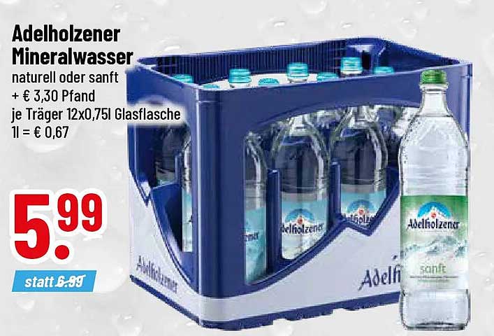 Adelholzener Mineralwasser naturell oder sanft