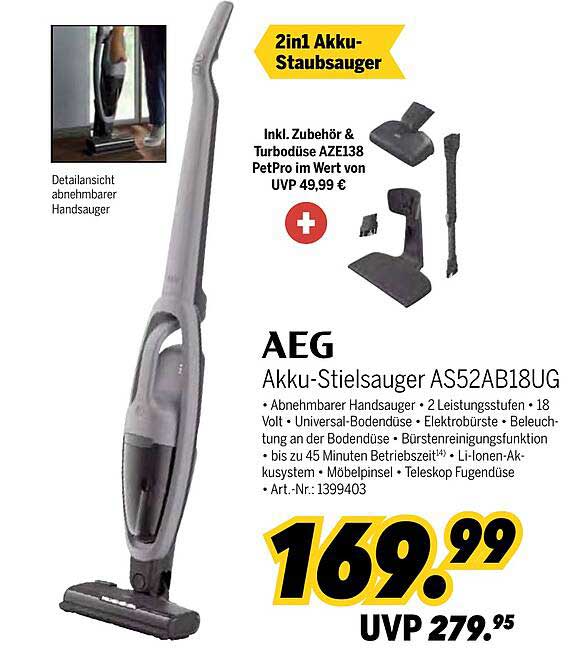 AEG Akku-Stielsauger AS52AB18UG
