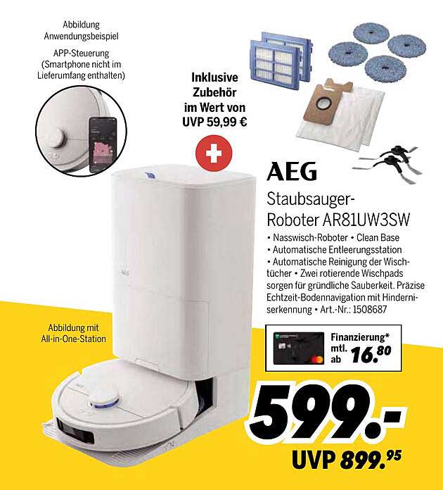 AEG Staubsauger-Roboter AR81UW3SW