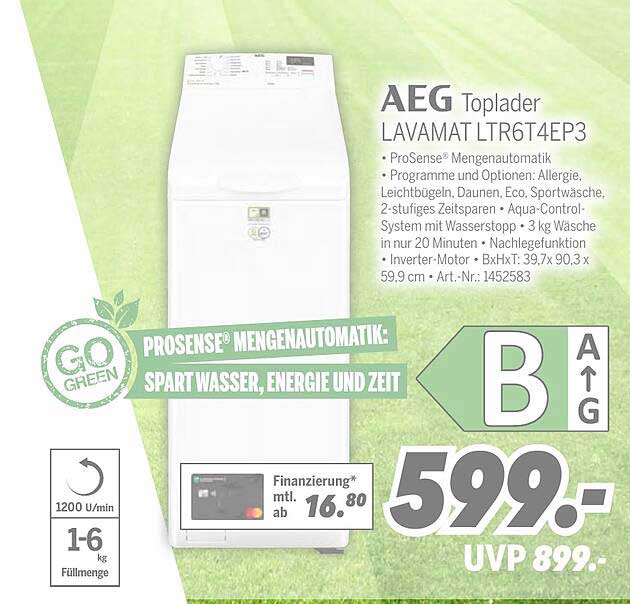 AEG Toplader LAVAMAT LTR6T4EP3