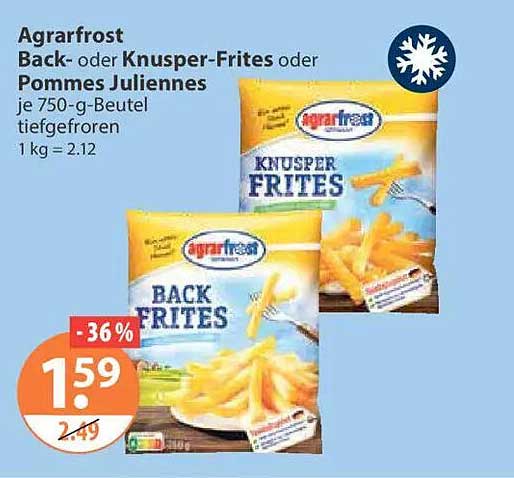 Agrarfrost Back- oder Knusper-Frites oder Pommes Juliennes
