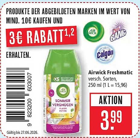 Airwick Freshmatic versch. Sorten, 250 ml (1 L = 15,96)