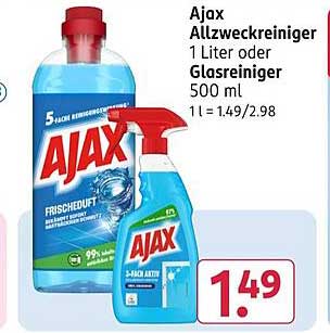 Ajax Allzweckreiniger 1 Liter oder Glasreiniger 500 ml