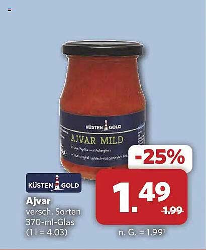 Ajvar versch. Sorten 370-ml-Glas (1 l = 4.03)