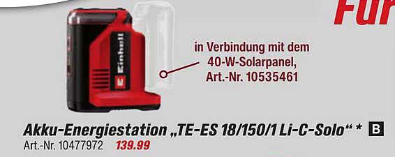 Akku-Energiestation „TE-ES 18/150/1 Li-C-Solo“