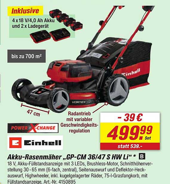 Akku-Rasenmäher „GP-CM 36/47 S HW Li“