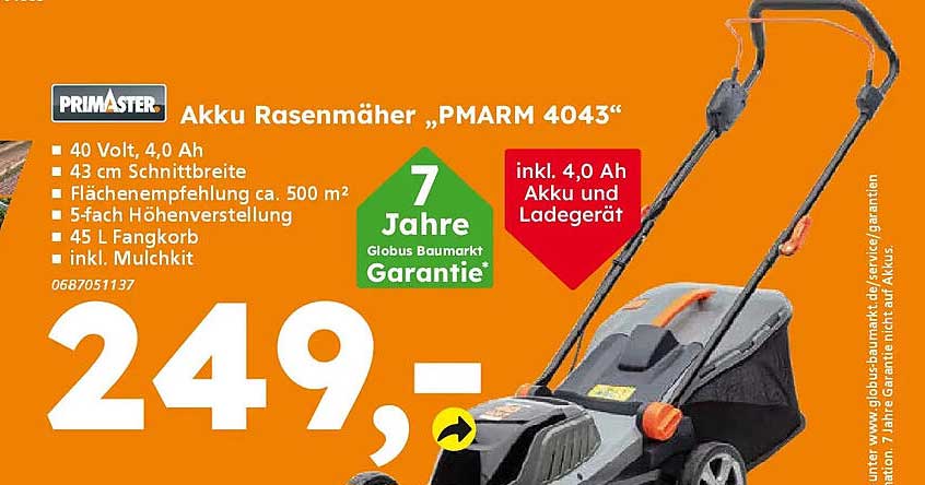 Akku Rasenmäher „PMARM 4043“