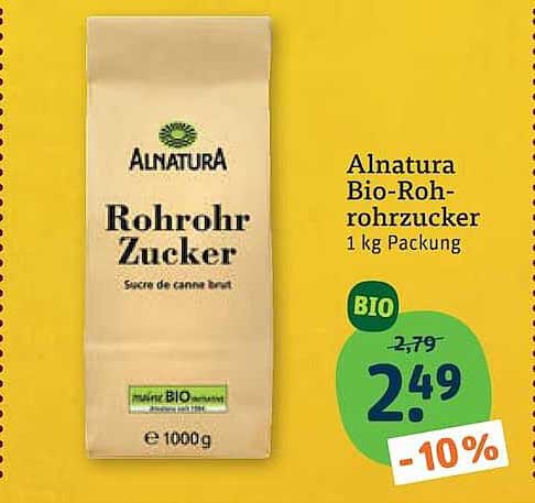 Alnatura Bio-Rohrrohrzucker 1 kg Packung