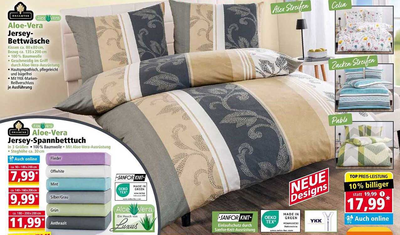 Aloe-Vera Jersey-Bettwäsche