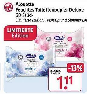 Alouette Feuchtes Toilettenpapier Deluxe 50 Stück Limitierte Edition: Fresh Up und Summer Love
