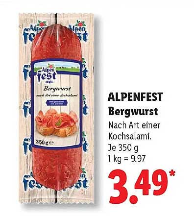 ALPENFEST Bergwurst