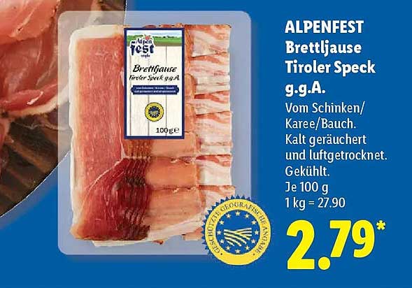 ALPENFEST Brettljause Tiroler Speck g.g.A.