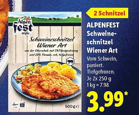 ALPENFEST Schweineschnitzel Wiener Art