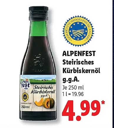 ALPENFEST Steirisches Kürbiskernöl g.g.A.