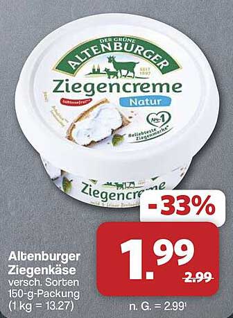 Altenburger Ziegenkäse versch. Sorten 150-g-Packung (1 kg = 13.27)