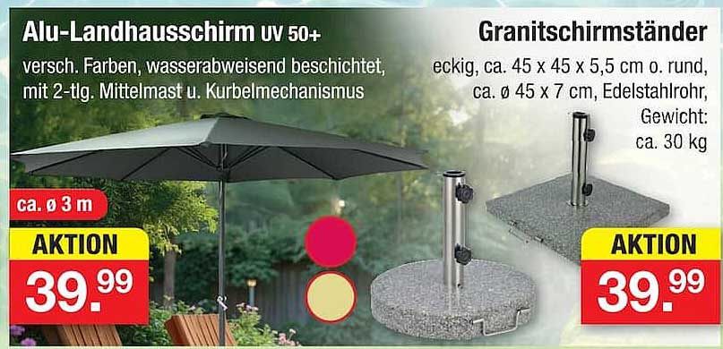 Alu-Landhausschirm UV 50+